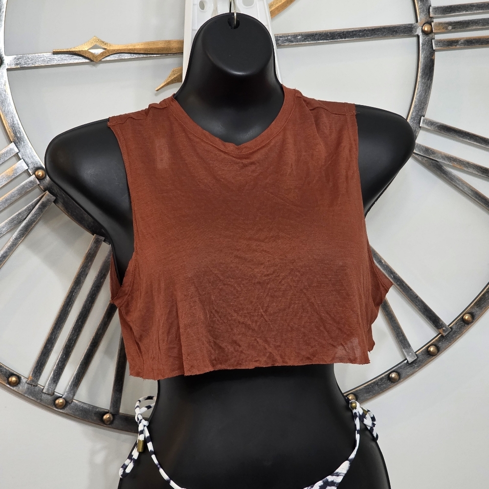 SKIMS SLEEP SUPER CROPPED TANK/SAFFRON/L/ NWT